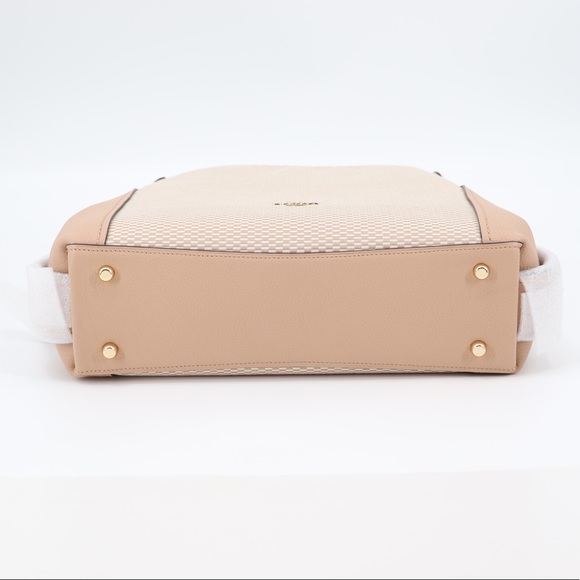 New Coach Edie 31 Jacquard and Leather Shoulder Bag Beechwood - Picture 10 of 13